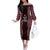 Tonga Rugby Personalised Off The Shoulder Long Sleeve Dress 2025 Mate Maa Tonga Ngatu Motif - Polynesian Pride