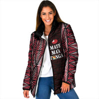 Tonga Rugby Personalised Padded Jacket 2025 Mate Maa Tonga Ngatu Motif - Polynesian Pride