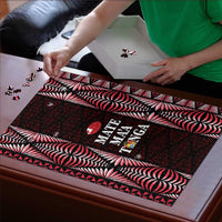 Tonga Rugby Puzzle 2025 Mate Maa Tonga Ngatu Motif - Polynesian Pride