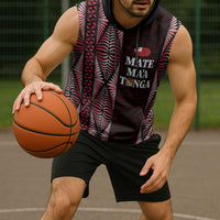 Tonga Rugby Personalised Sleeveless Hoodie 2025 Mate Maa Tonga Ngatu Motif - Polynesian Pride