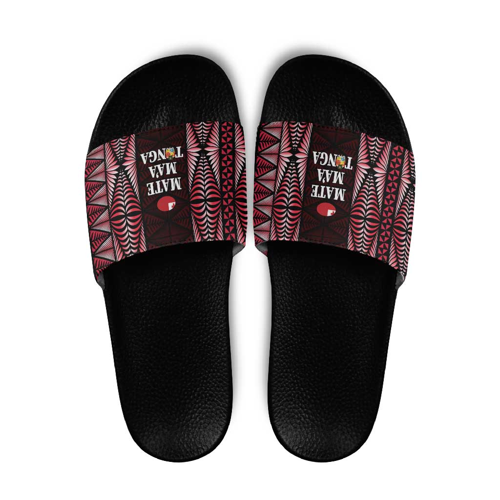 Tonga Rugby Slide Sandals 2025 Mate Maa Tonga Ngatu Motif - Polynesian Pride