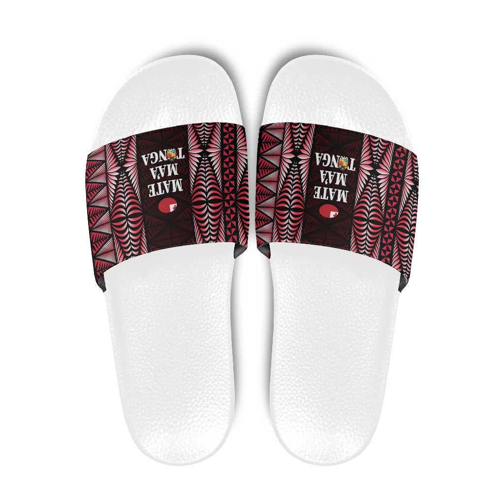 Tonga Rugby Slide Sandals 2025 Mate Maa Tonga Ngatu Motif - Polynesian Pride