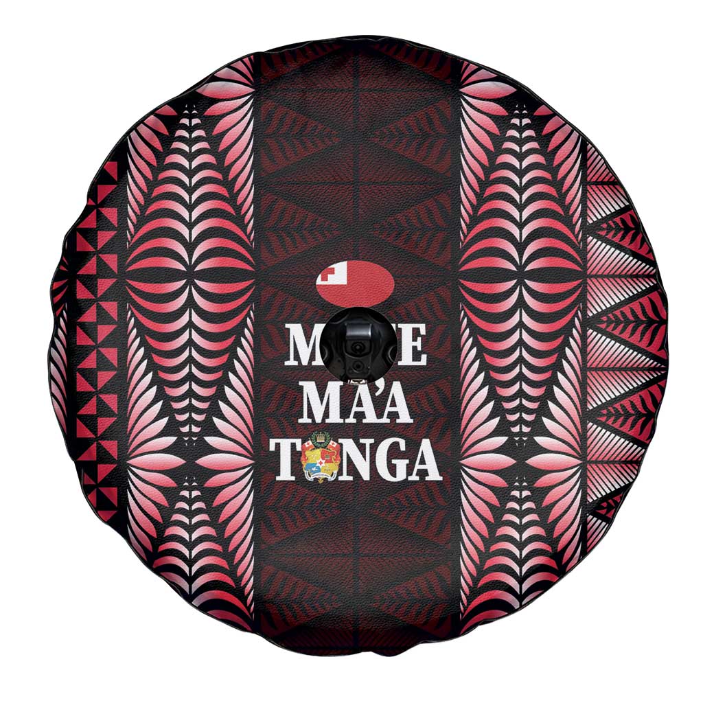 Tonga Rugby Spare Tire Cover 2025 Mate Maa Tonga Ngatu Motif - Polynesian Pride