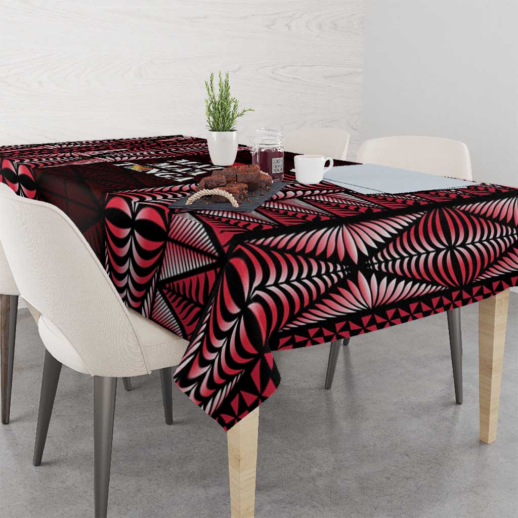 Tonga Rugby Tablecloth 2025 Mate Maa Tonga Ngatu Motif - Polynesian Pride