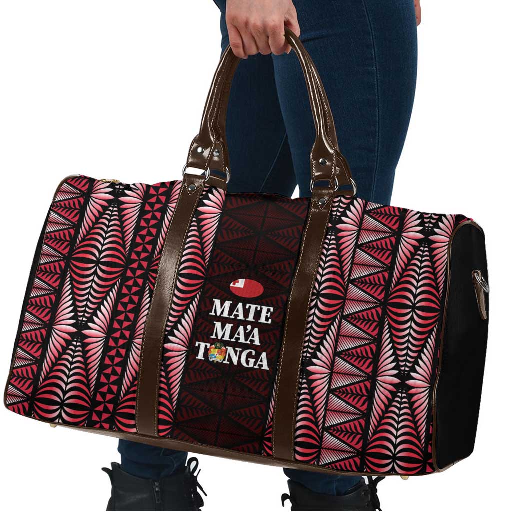Tonga Rugby Travel Bag 2025 Mate Maa Tonga Ngatu Motif - Polynesian Pride