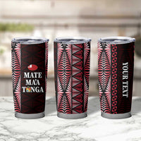 Tonga Rugby Personalised Tumbler Cup 2025 Mate Maa Tonga Ngatu Motif - Polynesian Pride