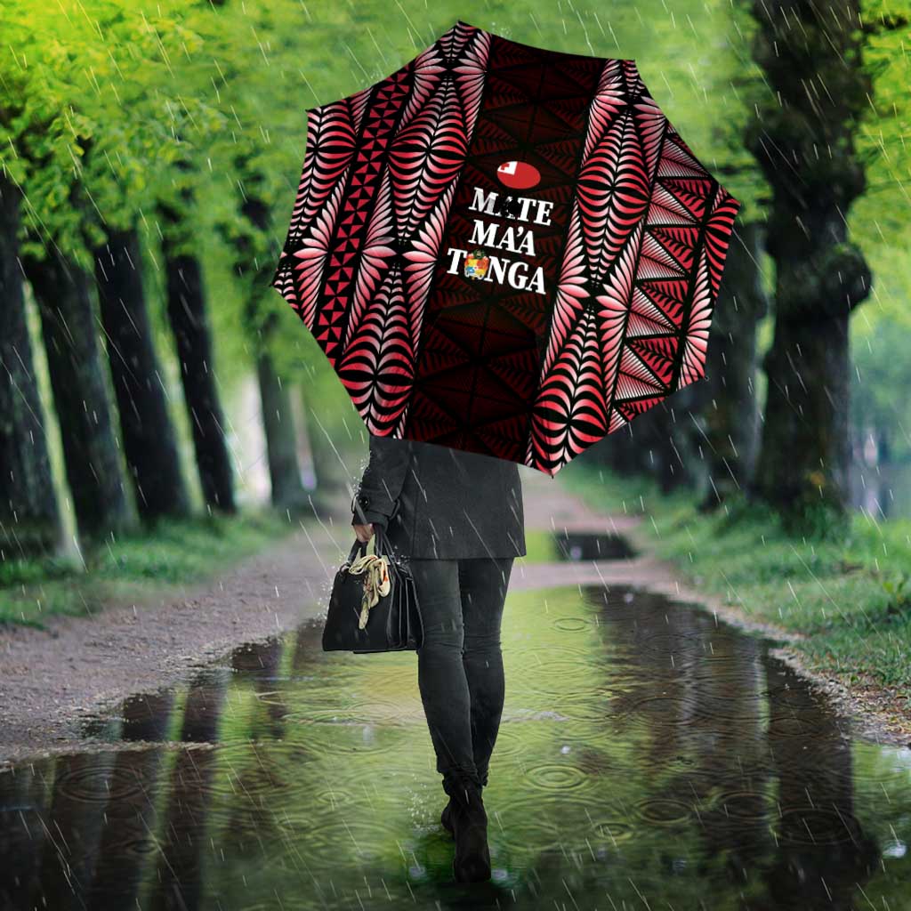 Tonga Rugby Umbrella 2025 Mate Maa Tonga Ngatu Motif - Polynesian Pride