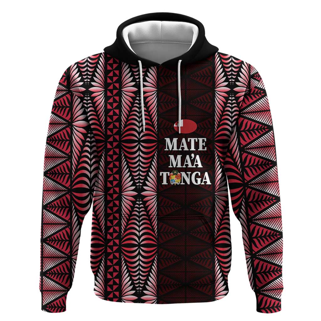 Tonga Rugby Personalised Zip Hoodie 2025 Mate Maa Tonga Ngatu Motif - Polynesian Pride