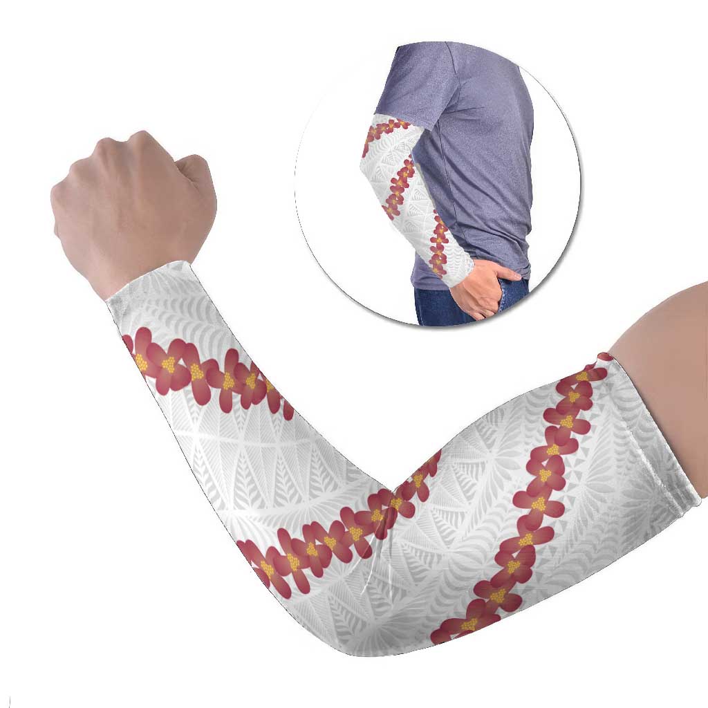 White Sunday Tonga Fakame Arm Sleeves Tongan Ngatu Heilala Lei - Polynesian Pride