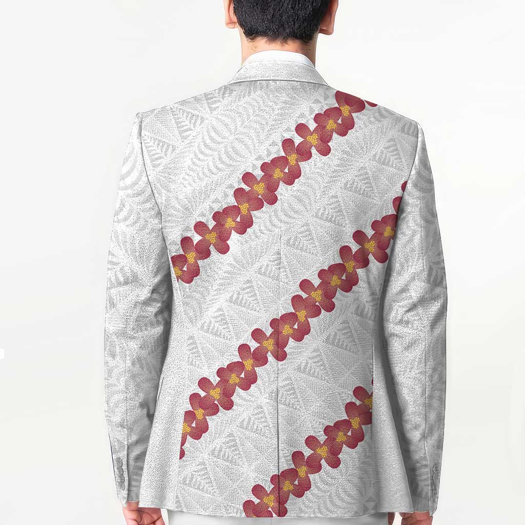 White Sunday Tonga Fakame Blazer Tongan Ngatu Heilala Lei - Polynesian Pride