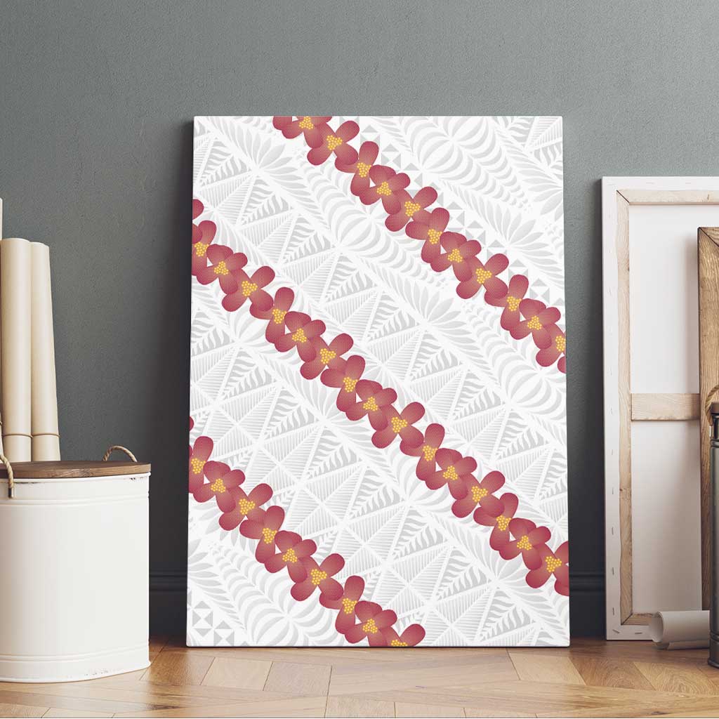 White Sunday Tonga Fakame Canvas Wall Art Tongan Ngatu Heilala Lei - Polynesian Pride