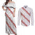 White Sunday Tonga Fakame Couples Matching Off Shoulder Maxi Dress and Long Sleeve Button Shirt Tongan Ngatu Heilala Lei - Polynesian Pride