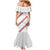 White Sunday Tonga Fakame Family Matching Mermaid Dress and Hawaiian Shirt Tongan Ngatu Heilala Lei - Polynesian Pride
