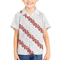 White Sunday Tonga Fakame Family Matching Puletasi and Hawaiian Shirt Tongan Ngatu Heilala Lei - Polynesian Pride