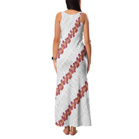 White Sunday Tonga Fakame Family Matching Tank Maxi Dress and Hawaiian Shirt Tongan Ngatu Heilala Lei - Polynesian Pride