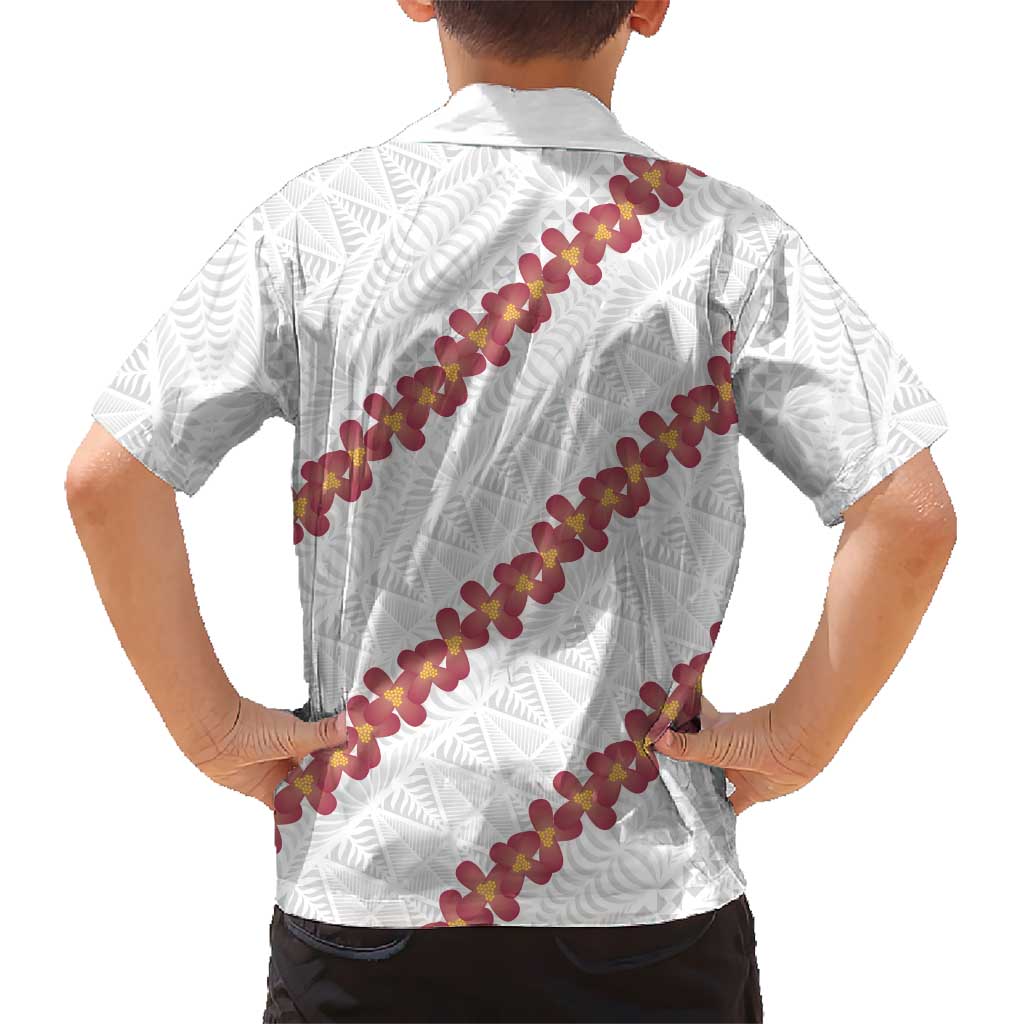 White Sunday Tonga Fakame Hawaiian Shirt Tongan Ngatu Heilala Lei - Polynesian Pride