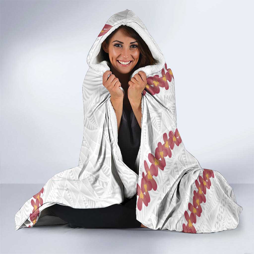 White Sunday Tonga Fakame Hooded Blanket Tongan Ngatu Heilala Lei - Polynesian Pride