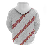 White Sunday Tonga Fakame Hoodie Tongan Ngatu Heilala Lei - Polynesian Pride