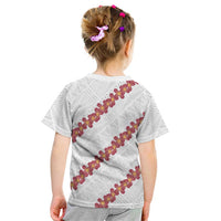 White Sunday Tonga Fakame Kid T Shirt Tongan Ngatu Heilala Lei - Polynesian Pride