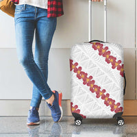 White Sunday Tonga Fakame Luggage Cover Tongan Ngatu Heilala Lei - Polynesian Pride