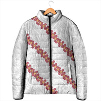 White Sunday Tonga Fakame Padded Jacket Tongan Ngatu Heilala Lei - Polynesian Pride