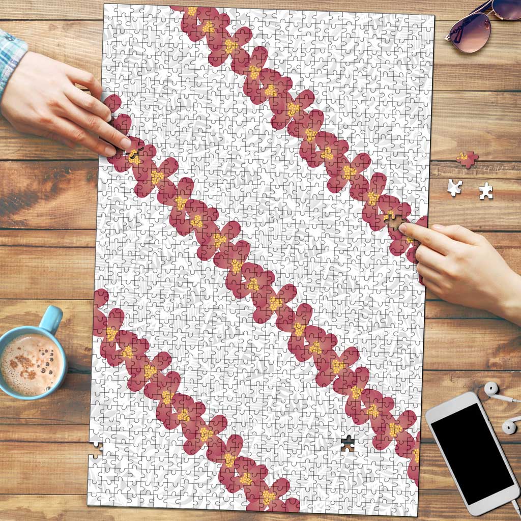 White Sunday Tonga Fakame Puzzle Tongan Ngatu Heilala Lei - Polynesian Pride