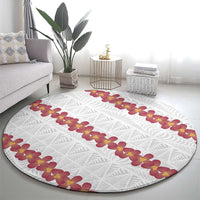 White Sunday Tonga Fakame Round Carpet Tongan Ngatu Heilala Lei - Polynesian Pride