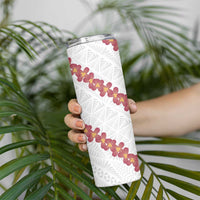 White Sunday Tonga Fakame Skinny Tumbler Tongan Ngatu Heilala Lei - Polynesian Pride