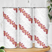 White Sunday Tonga Fakame Skinny Tumbler Tongan Ngatu Heilala Lei - Polynesian Pride