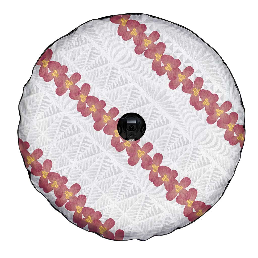 White Sunday Tonga Fakame Spare Tire Cover Tongan Ngatu Heilala Lei - Polynesian Pride