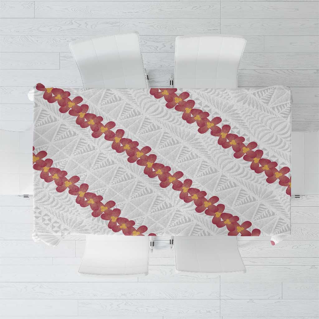 White Sunday Tonga Fakame Tablecloth Tongan Ngatu Heilala Lei - Polynesian Pride