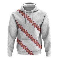 White Sunday Tonga Fakame Zip Hoodie Tongan Ngatu Heilala Lei - Polynesian Pride