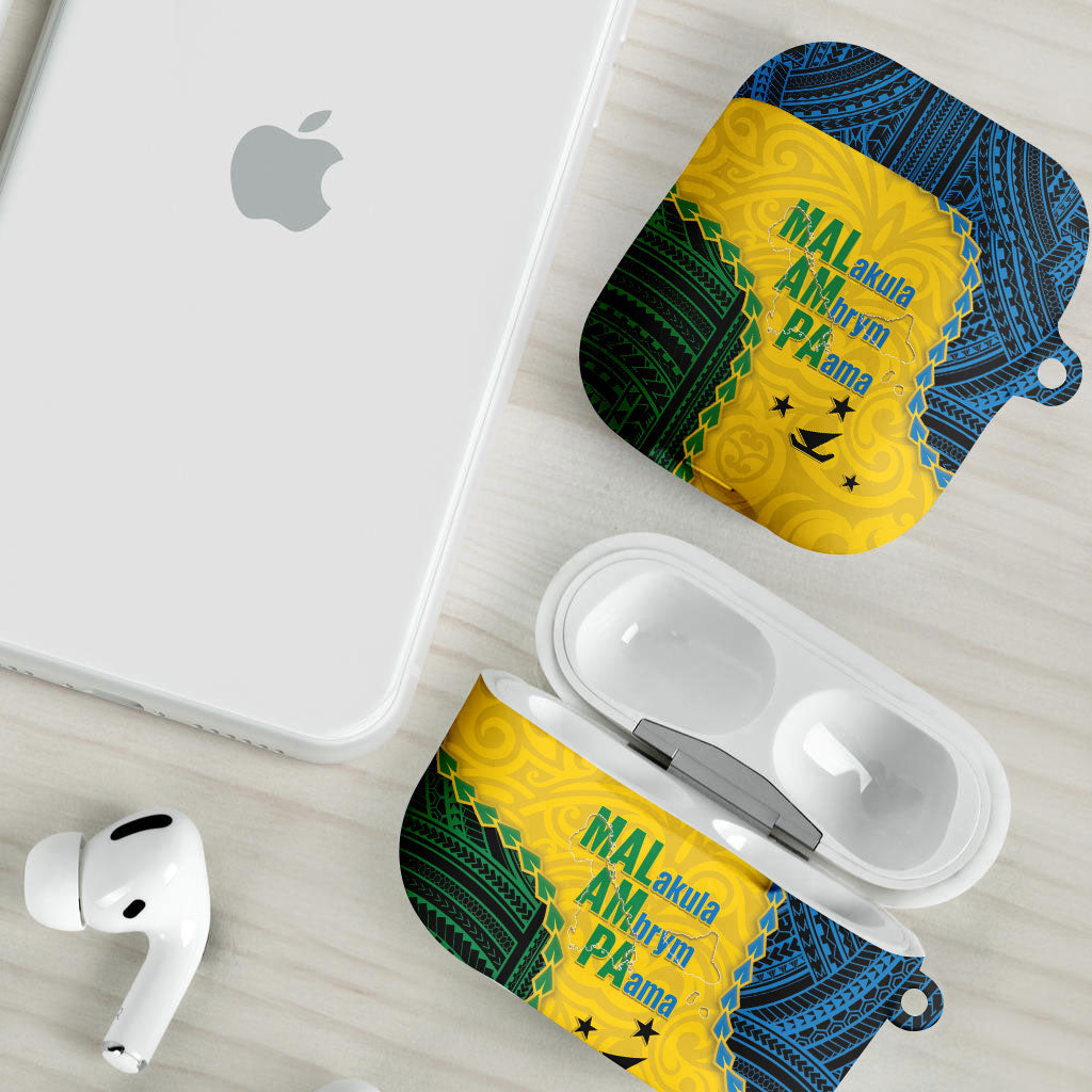 Malampa Province Vanuatu AirPods Case Map With Polynesian Pattern LT14 - Polynesian Pride