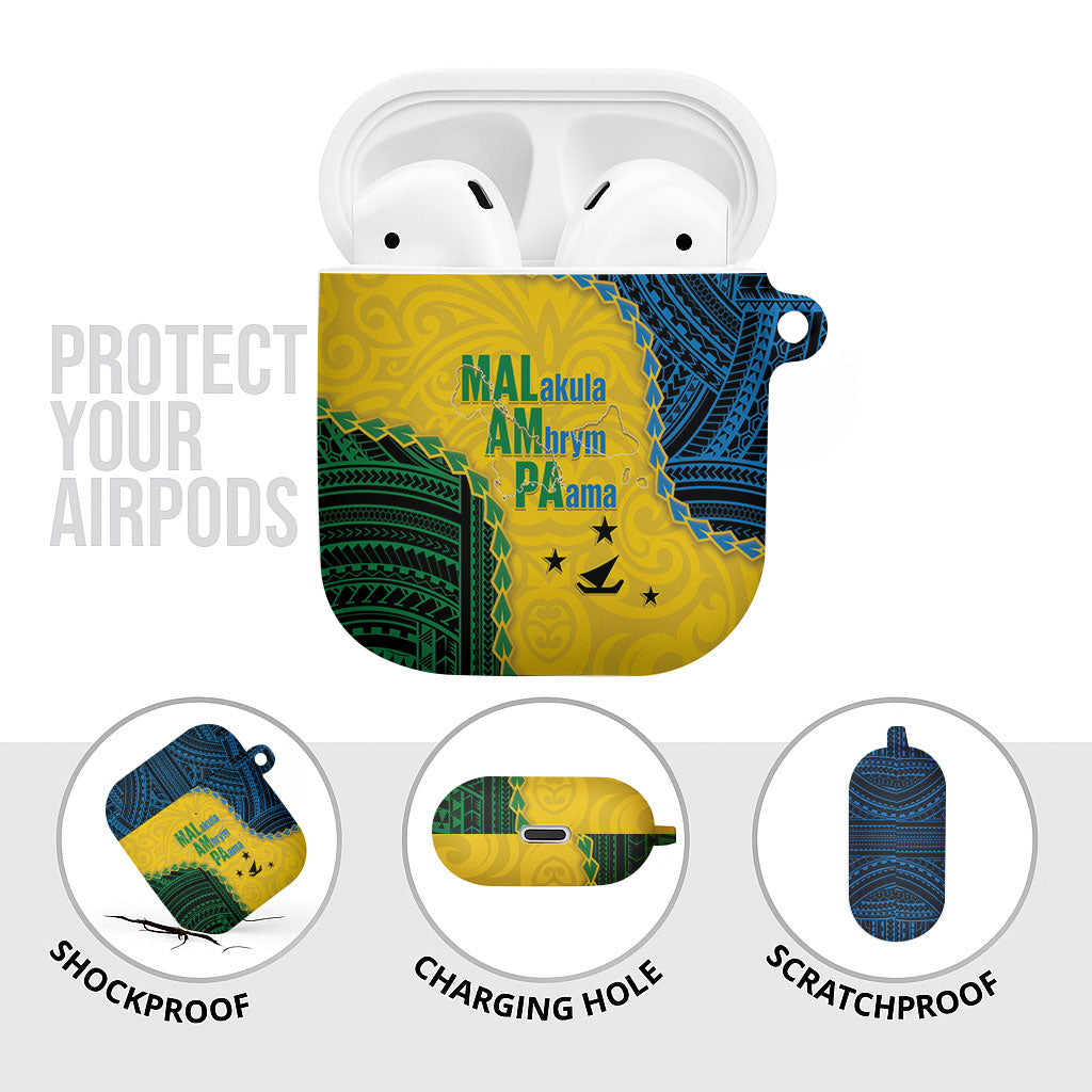 Malampa Province Vanuatu AirPods Case Map With Polynesian Pattern LT14 - Polynesian Pride