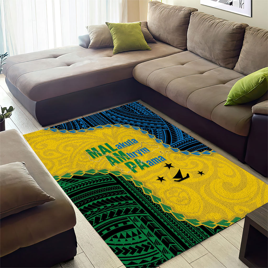 Malampa Province Vanuatu Area Rug Map With Polynesian Pattern LT14 - Polynesian Pride