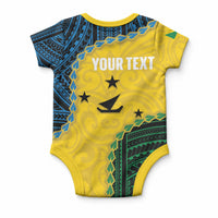 Personalised Malampa Province Vanuatu Baby Onesie Map With Polynesian Pattern