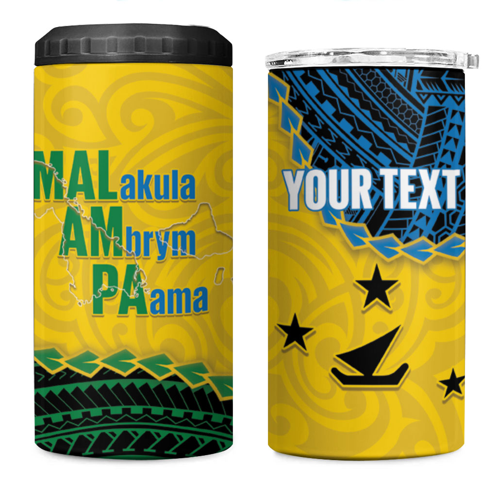 Personalised Malampa Province Vanuatu 4 in 1 Can Cooler Tumbler Map With Polynesian Pattern LT14 One Size: 16 oz Multicolor - Polynesian Pride
