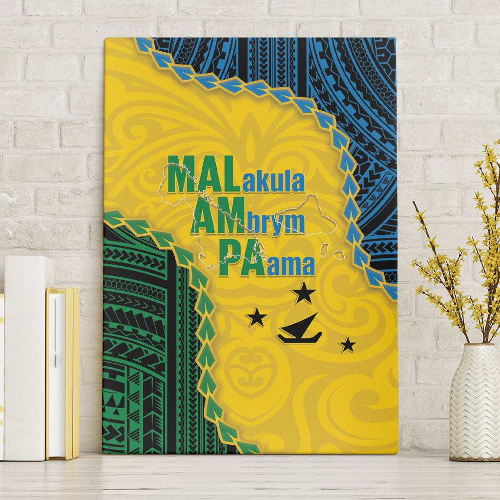 Malampa Province Vanuatu Canvas Wall Art Map With Polynesian Pattern LT14 Without Frame Multicolor - Polynesian Pride