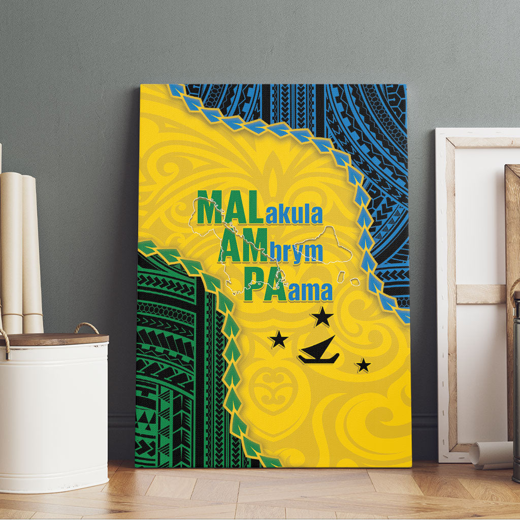 Malampa Province Vanuatu Canvas Wall Art Map With Polynesian Pattern LT14 - Polynesian Pride