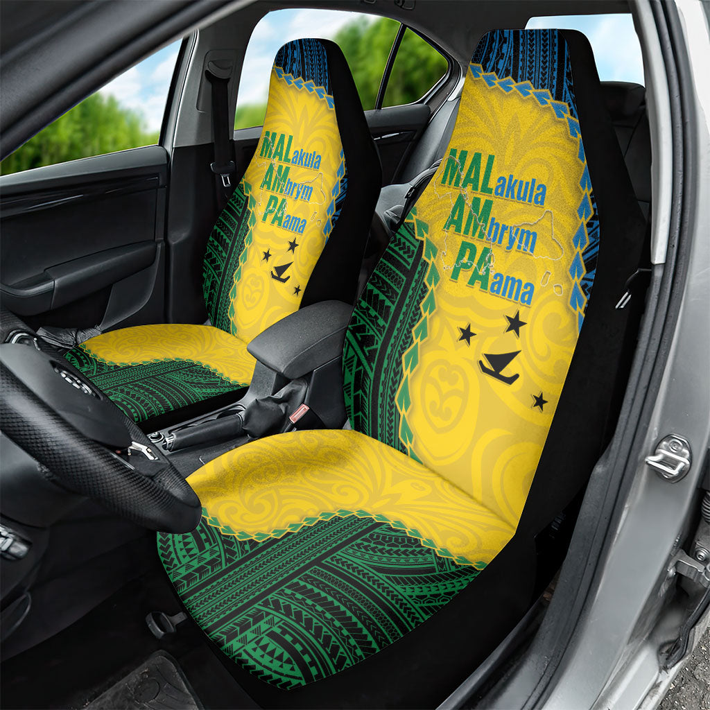 Malampa Province Vanuatu Car Seat Cover Map With Polynesian Pattern LT14 - Polynesian Pride