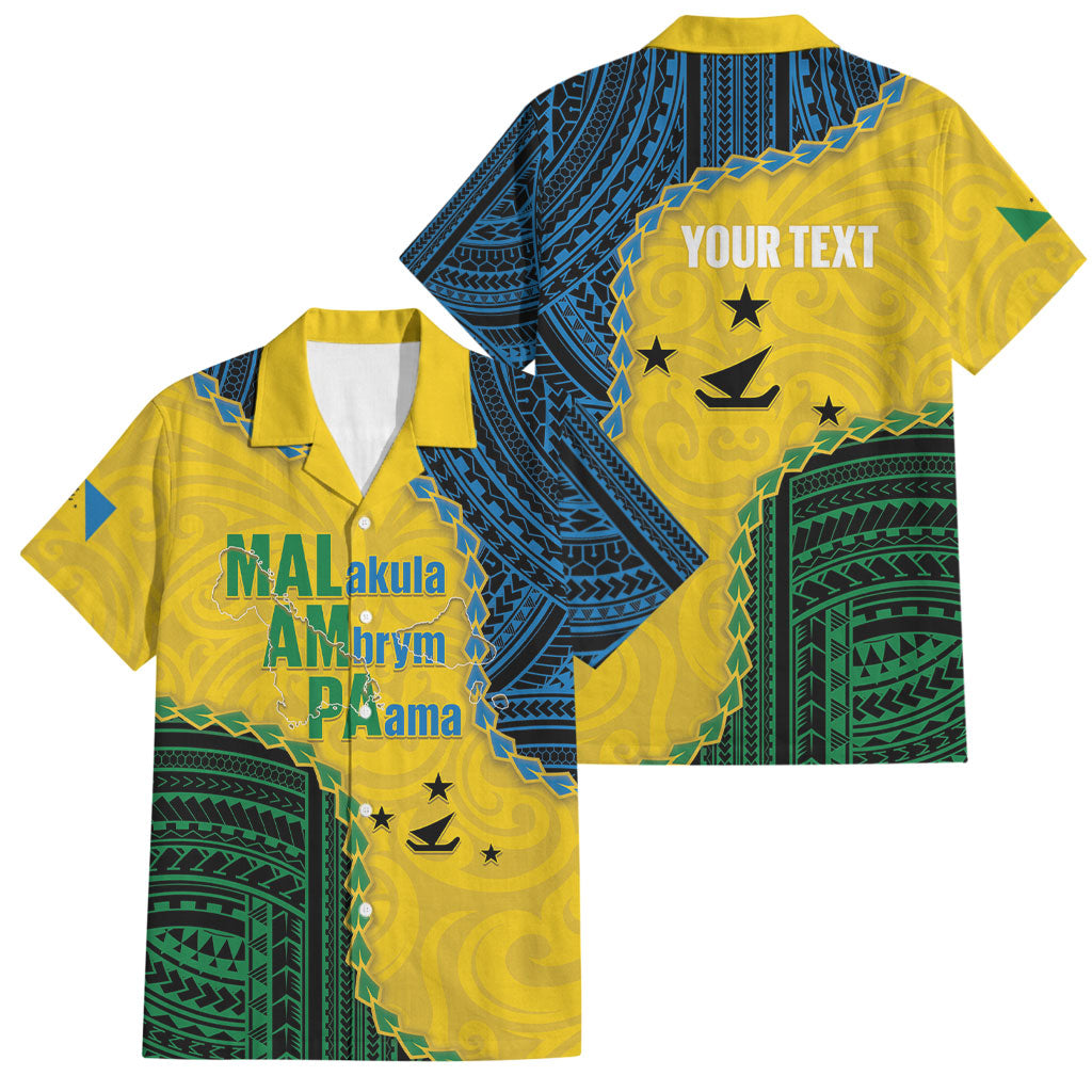 Personalised Malampa Province Vanuatu Family Matching Puletasi and Hawaiian Shirt Map With Polynesian Pattern LT14 Dad's Shirt - Short Sleeve Multicolor - Polynesian Pride