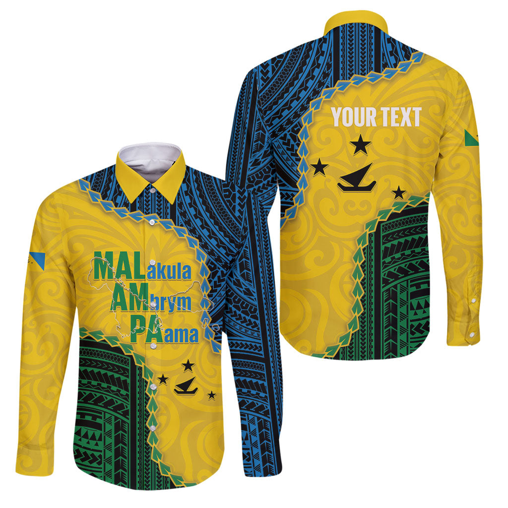 Personalised Malampa Province Vanuatu Family Matching Puletasi and Hawaiian Shirt Map With Polynesian Pattern LT14 Dad's Shirt - Long Sleeve Multicolor - Polynesian Pride