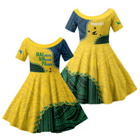 Personalised Malampa Province Vanuatu Family Matching Puletasi and Hawaiian Shirt Map With Polynesian Pattern LT14 Daughter's Dress Multicolor - Polynesian Pride