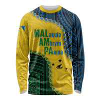 Personalised Malampa Province Vanuatu Long Sleeve Shirt Map With Polynesian Pattern LT14 Unisex Multicolor - Polynesian Pride