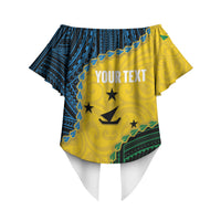 Personalised Malampa Province Vanuatu Off Shoulder Wrap Waist Top Map With Polynesian Pattern LT14 - Polynesian Pride