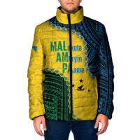 Personalised Malampa Province Vanuatu Padded Jacket Map With Polynesian Pattern LT14 Men Multicolor - Polynesian Pride