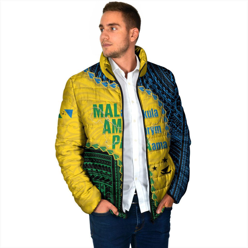 Personalised Malampa Province Vanuatu Padded Jacket Map With Polynesian Pattern LT14 - Polynesian Pride