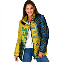 Personalised Malampa Province Vanuatu Padded Jacket Map With Polynesian Pattern LT14 Women Multicolor - Polynesian Pride