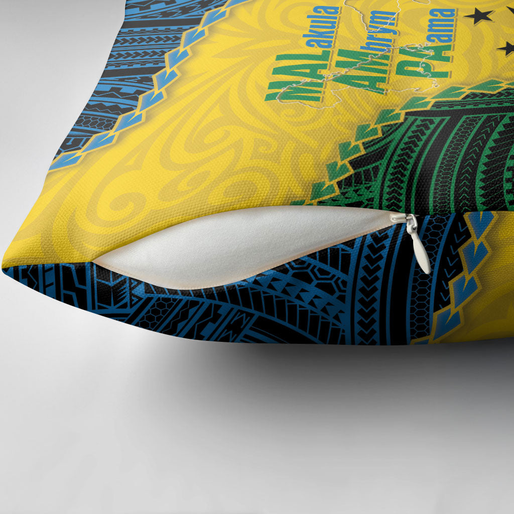 Malampa Province Vanuatu Pillow Cover Map With Polynesian Pattern LT14 - Polynesian Pride