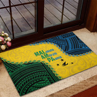 Malampa Province Vanuatu Rubber Doormat Map With Polynesian Pattern LT14 - Polynesian Pride